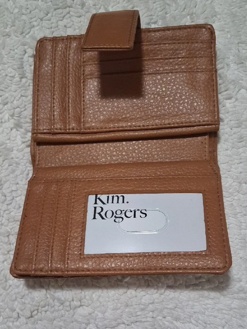 Bundle Of Kim Rogers Tan Pebbled Leather Wallets with ID Window